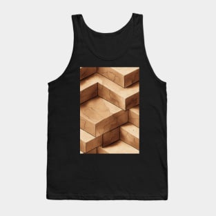 Stylized Geometric Travertine Stone Pattern Texture #8 Tank Top